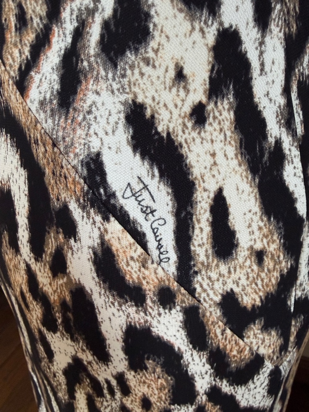 JUST CAVALLI by Roberto Cavalli Long Leopard Brown Print Cutout Dress Gown Large - Picture 7 of 10